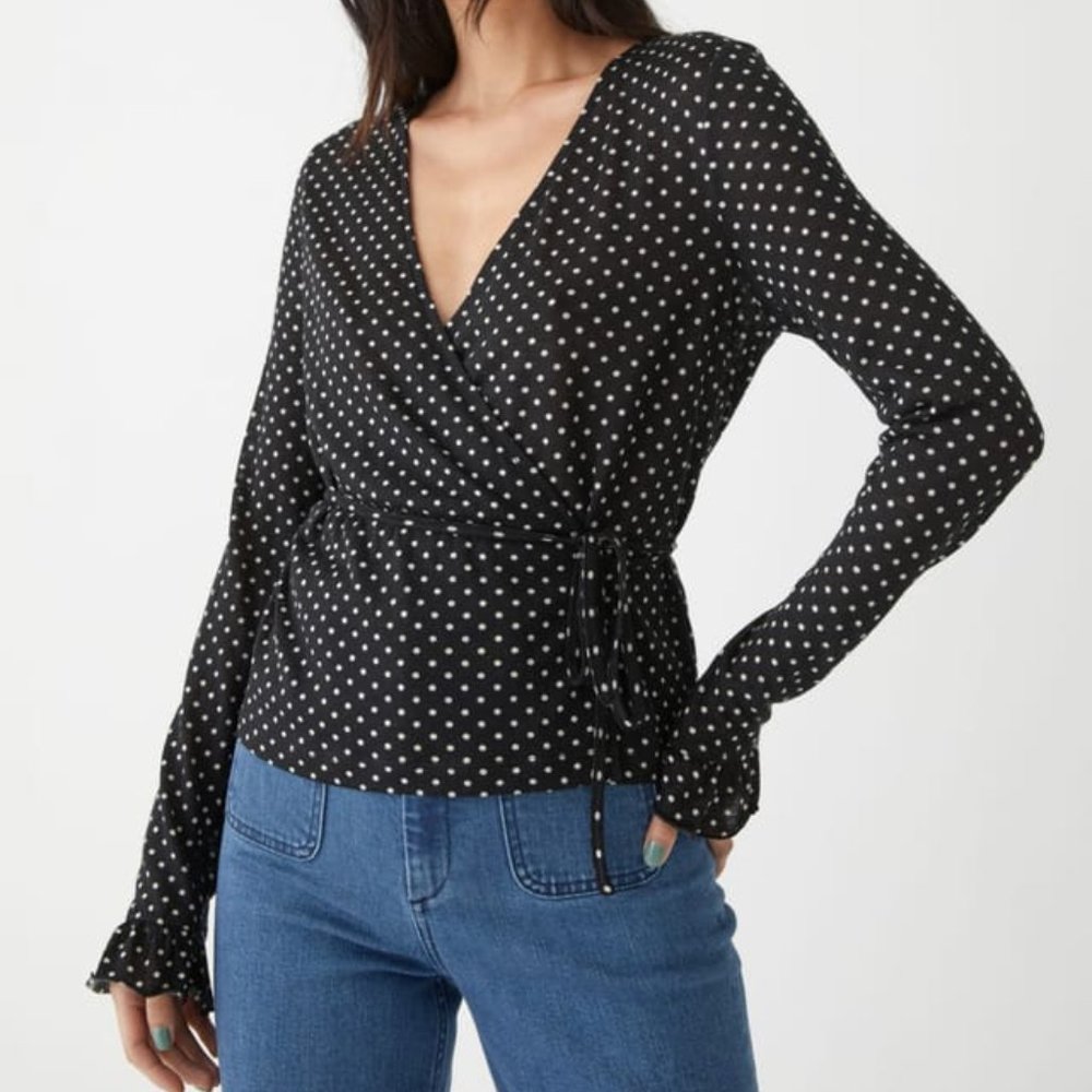 & Other Stories Ruffle Cuff Wrap Top
